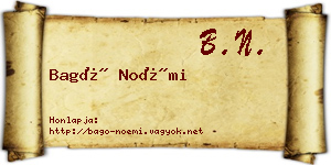 Bagó Noémi névjegykártya